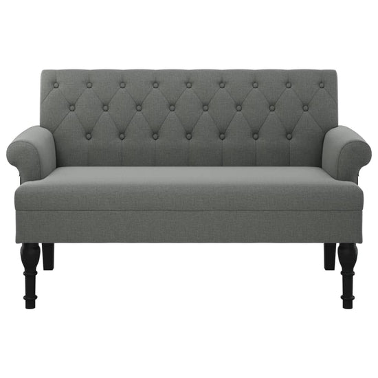 Bankje met rugleuning 120x62x75,5 cm stof donkergrijs MeubelReus