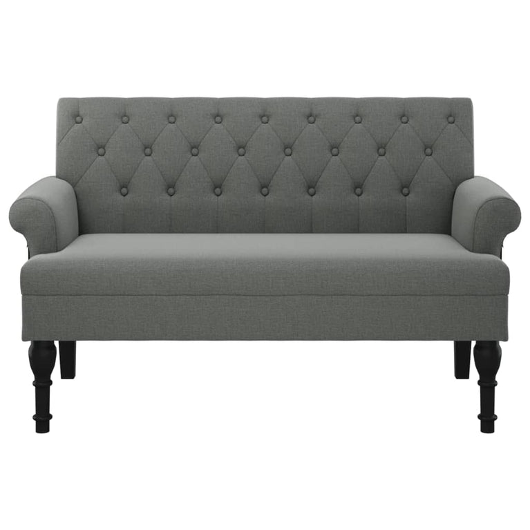 Bankje met rugleuning 120x62x75,5 cm stof donkergrijs MeubelReus