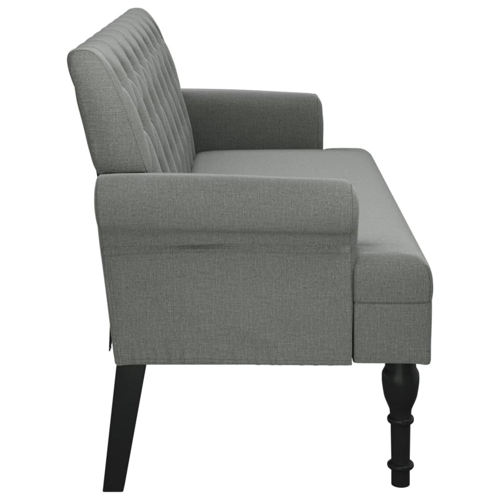 Bankje met rugleuning 120x62x75,5 cm stof donkergrijs MeubelReus