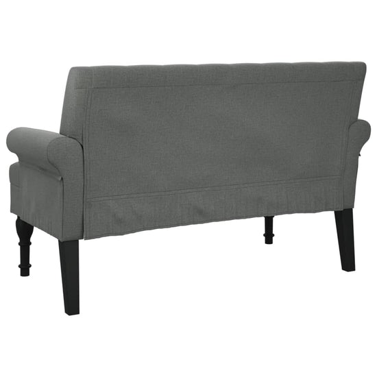 Bankje met rugleuning 120x62x75,5 cm stof donkergrijs MeubelReus