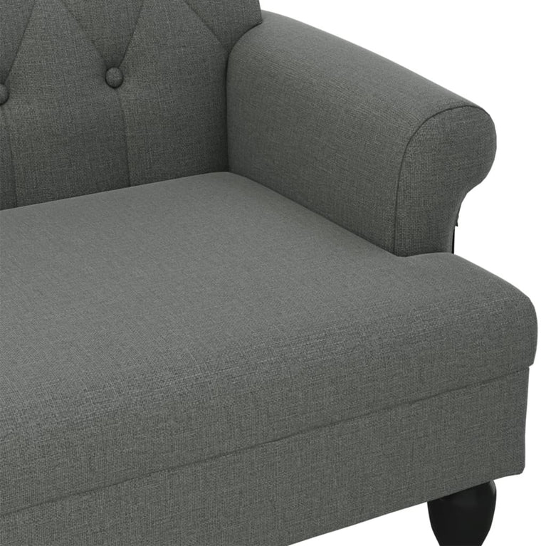 Bankje met rugleuning 120x62x75,5 cm stof donkergrijs MeubelReus