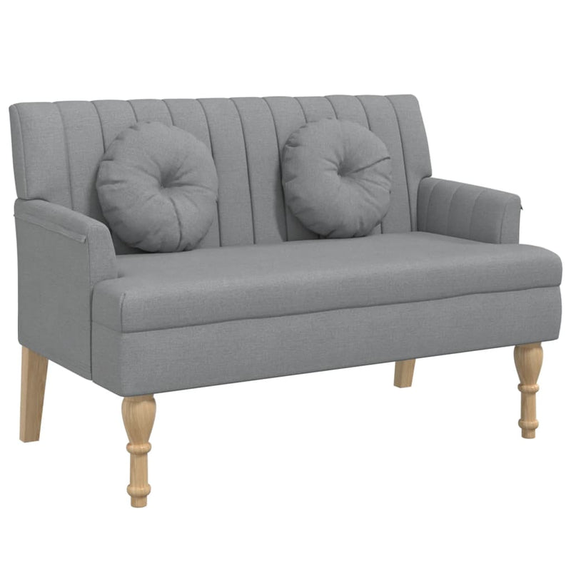 Bankje met kussens 113x64,5x75,5 cm stof lichtgrijs MeubelReus