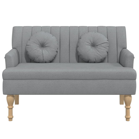 Bankje met kussens 113x64,5x75,5 cm stof lichtgrijs MeubelReus