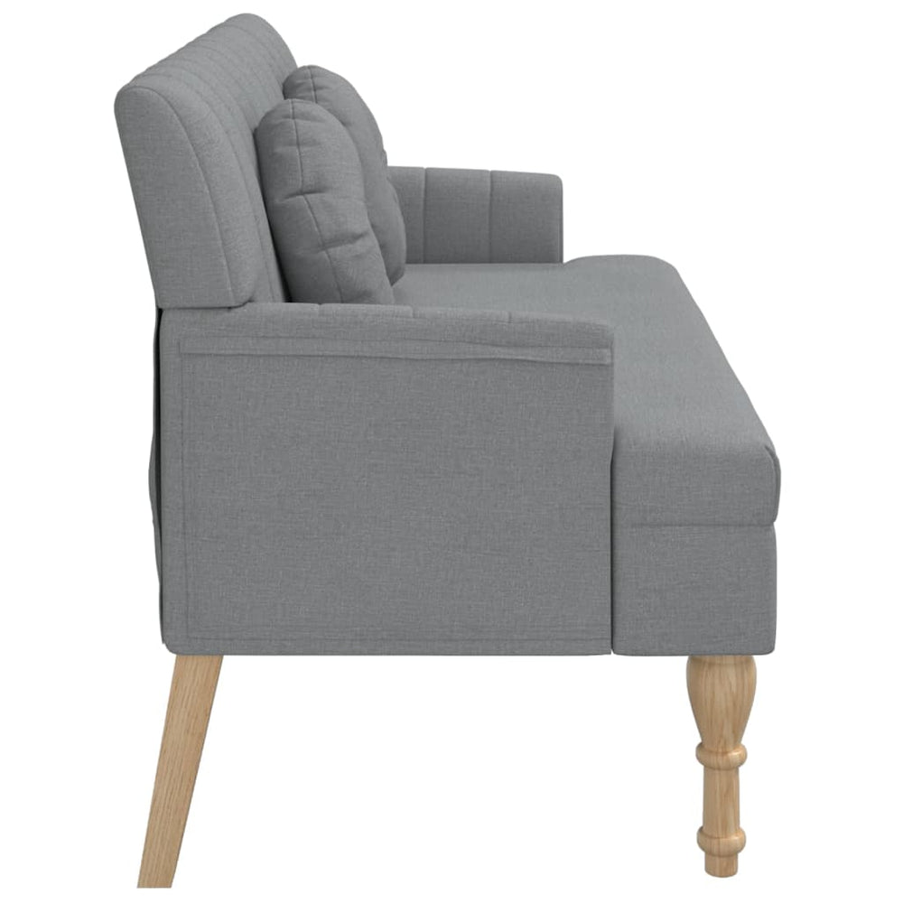 Bankje met kussens 113x64,5x75,5 cm stof lichtgrijs MeubelReus