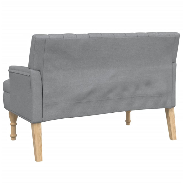 Bankje met kussens 113x64,5x75,5 cm stof lichtgrijs MeubelReus