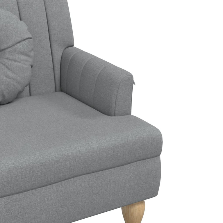 Bankje met kussens 113x64,5x75,5 cm stof lichtgrijs MeubelReus