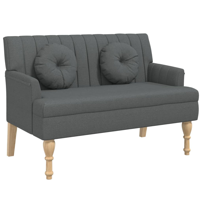Bankje met kussens 113x64,5x75,5 cm stof donkergrijs MeubelReus