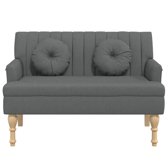 Bankje met kussens 113x64,5x75,5 cm stof donkergrijs MeubelReus