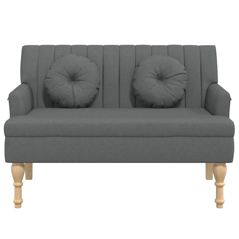 Bankje met kussens 113x64,5x75,5 cm stof donkergrijs MeubelReus