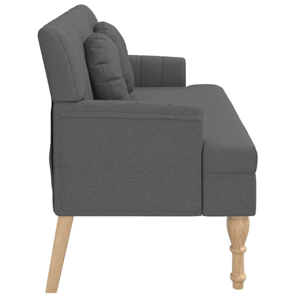 Bankje met kussens 113x64,5x75,5 cm stof donkergrijs MeubelReus