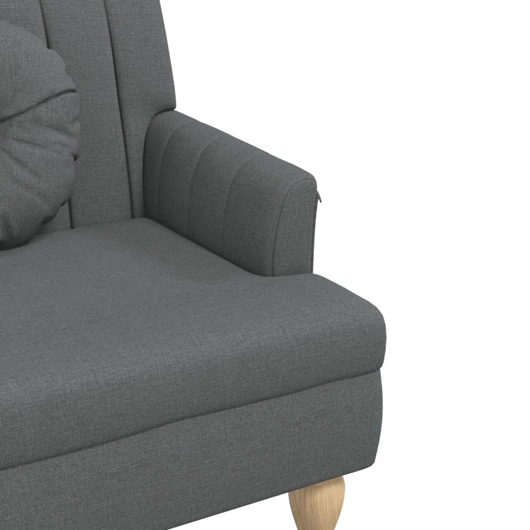 Bankje met kussens 113x64,5x75,5 cm stof donkergrijs MeubelReus