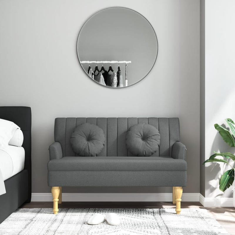 Bankje met kussens 113x64,5x75,5 cm stof donkergrijs MeubelReus
