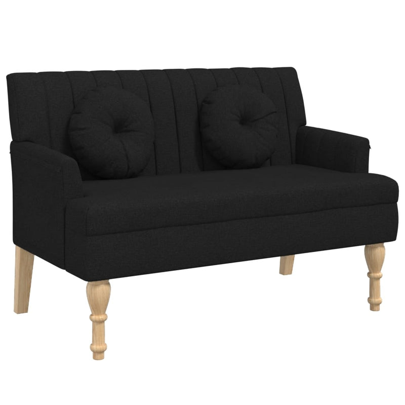 Bankje met kussens 113x64,5x75,5 cm stof zwart MeubelReus