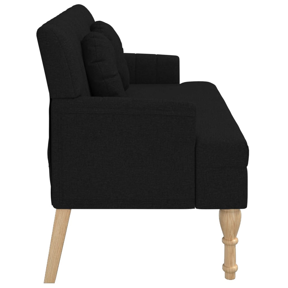 Bankje met kussens 113x64,5x75,5 cm stof zwart MeubelReus