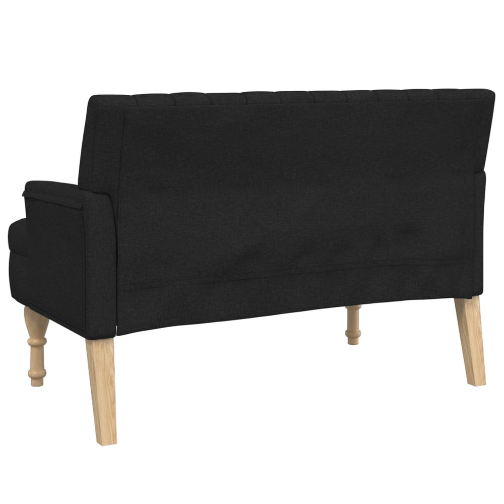 Bankje met kussens 113x64,5x75,5 cm stof zwart MeubelReus
