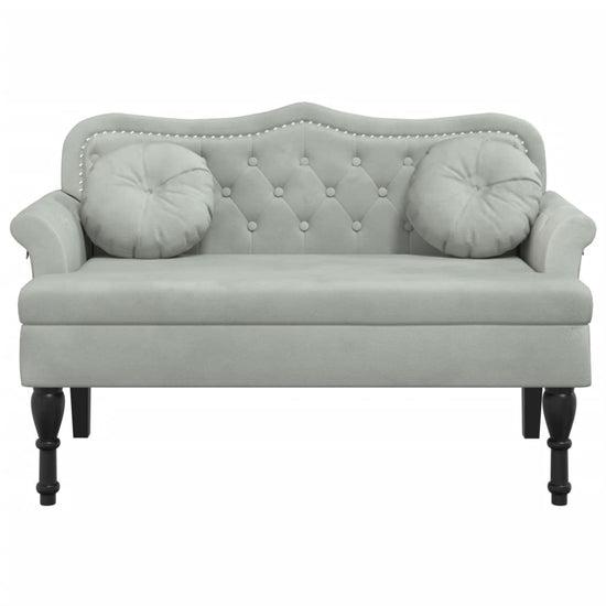 Bankje met kussens 120,5x65x75 cm fluweel lichtgrijs MeubelReus