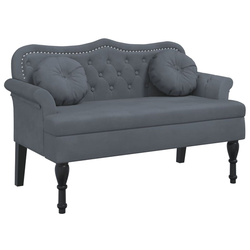 Bankje met kussens 120,5x65x75 cm fluweel donkergrijs MeubelReus