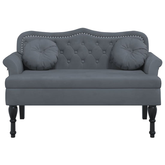 Bankje met kussens 120,5x65x75 cm fluweel donkergrijs MeubelReus