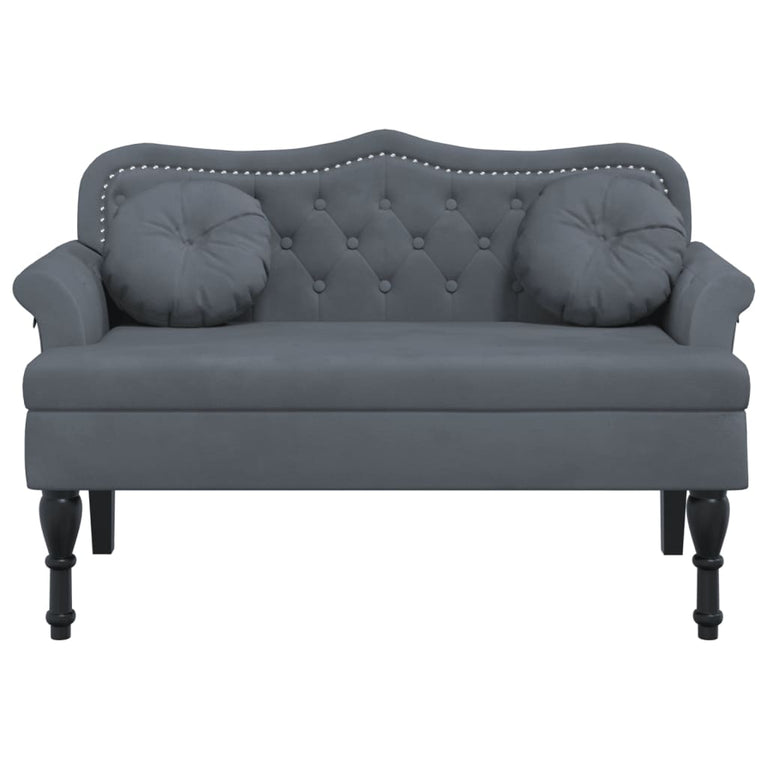 Bankje met kussens 120,5x65x75 cm fluweel donkergrijs MeubelReus
