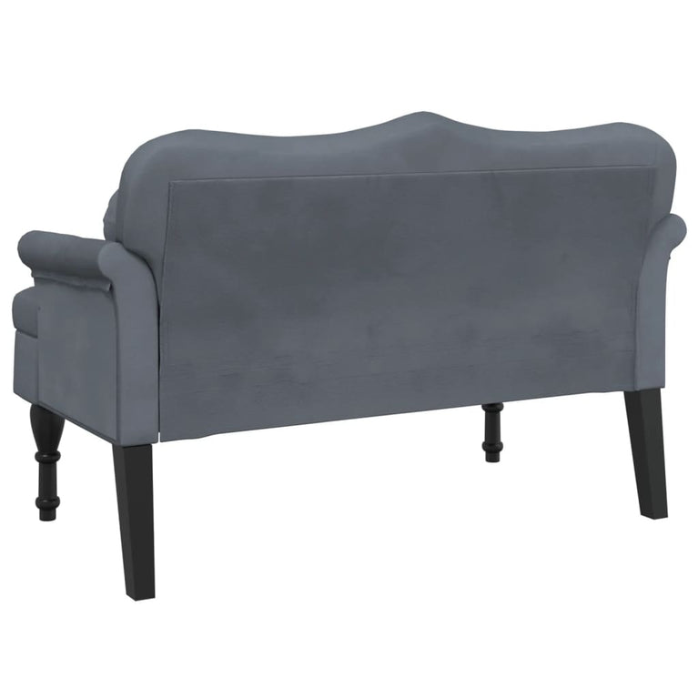 Bankje met kussens 120,5x65x75 cm fluweel donkergrijs MeubelReus