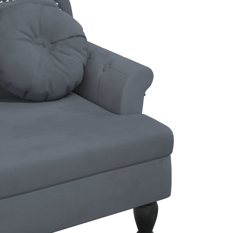 Bankje met kussens 120,5x65x75 cm fluweel donkergrijs MeubelReus
