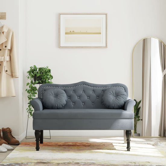 Bankje met kussens 120,5x65x75 cm fluweel donkergrijs MeubelReus