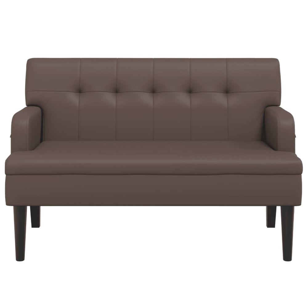 Bankje met rugleuning 112x65,5x75 cm kunstleer bruin MeubelReus