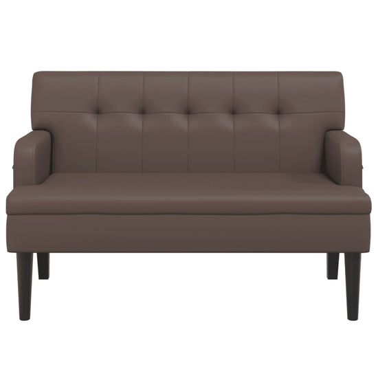 Bankje met rugleuning 112x65,5x75 cm kunstleer bruin MeubelReus