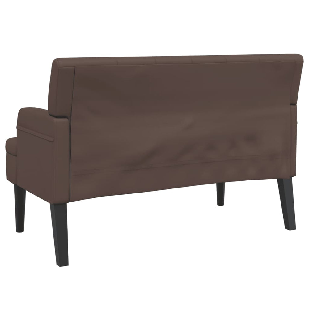 Bankje met rugleuning 112x65,5x75 cm kunstleer bruin MeubelReus
