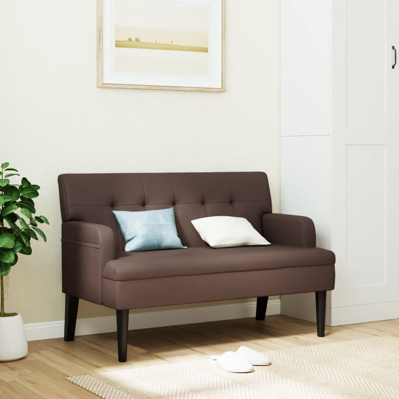 Bankje met rugleuning 112x65,5x75 cm kunstleer bruin MeubelReus