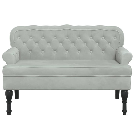 Bankje met rugleuning 119,5x64,5x75 cm fluweel lichtgrijs MeubelReus
