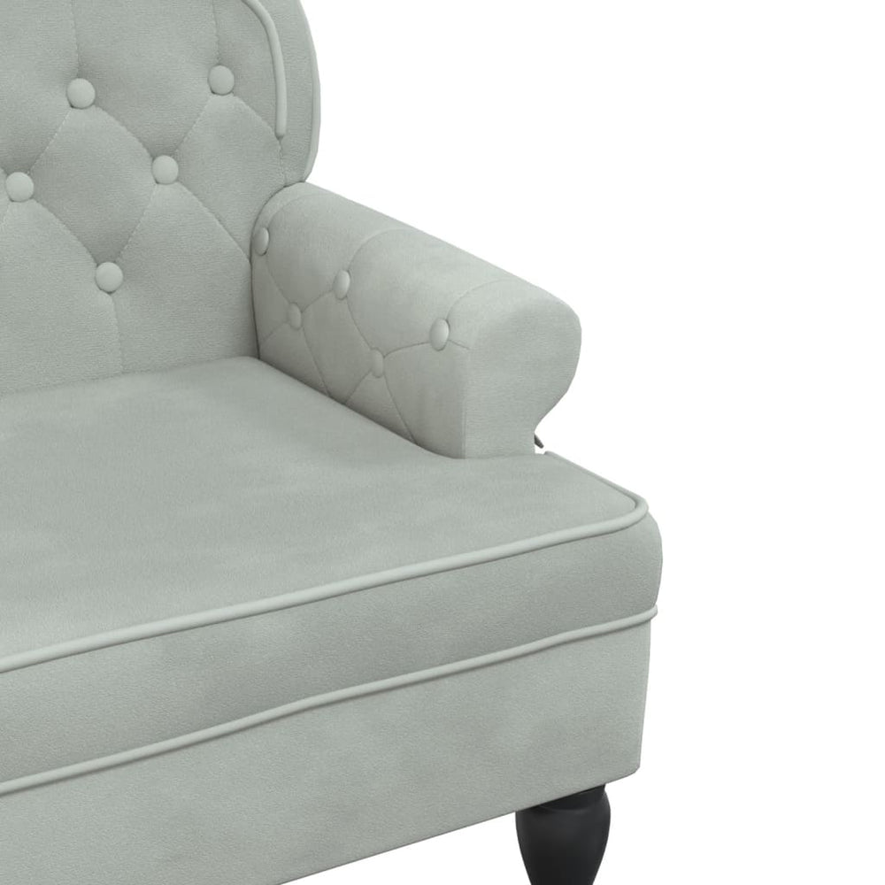 Bankje met rugleuning 119,5x64,5x75 cm fluweel lichtgrijs MeubelReus