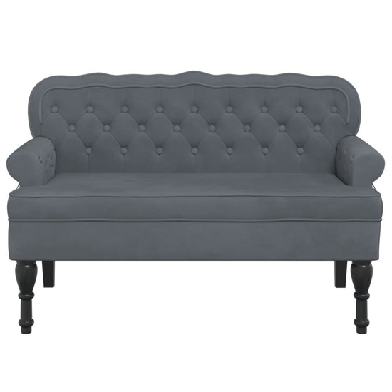 Bankje met rugleuning 119,5x64,5x75 cm fluweel donkergrijs MeubelReus