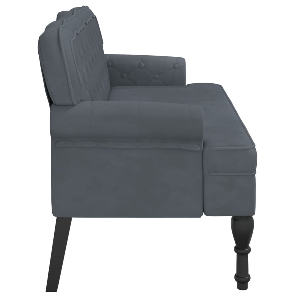 Bankje met rugleuning 119,5x64,5x75 cm fluweel donkergrijs MeubelReus
