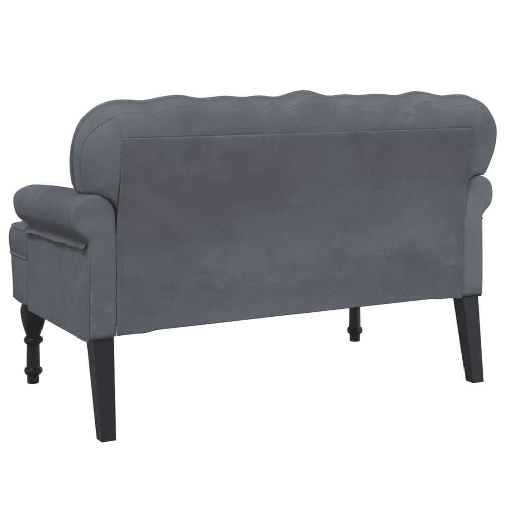 Bankje met rugleuning 119,5x64,5x75 cm fluweel donkergrijs MeubelReus