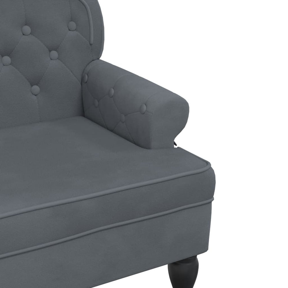 Bankje met rugleuning 119,5x64,5x75 cm fluweel donkergrijs MeubelReus