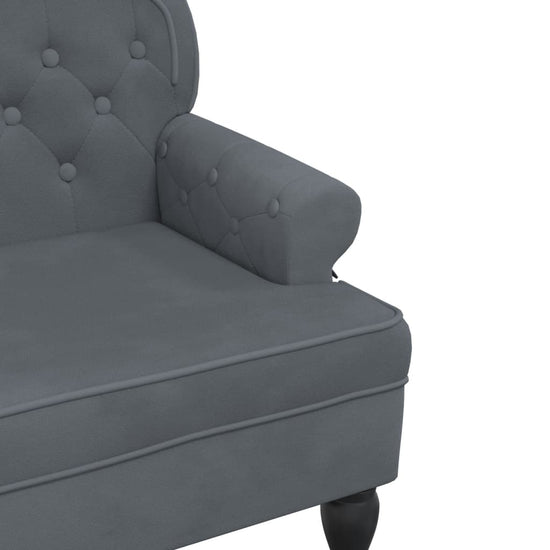 Bankje met rugleuning 119,5x64,5x75 cm fluweel donkergrijs MeubelReus