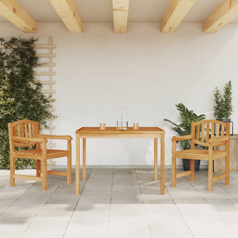 3-delige Tuinset massief teakhout