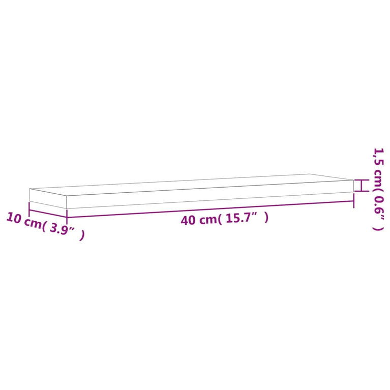 Wandschappen 4 st 40x10x1,5 cm bewerkt hout bruineikenkleurig