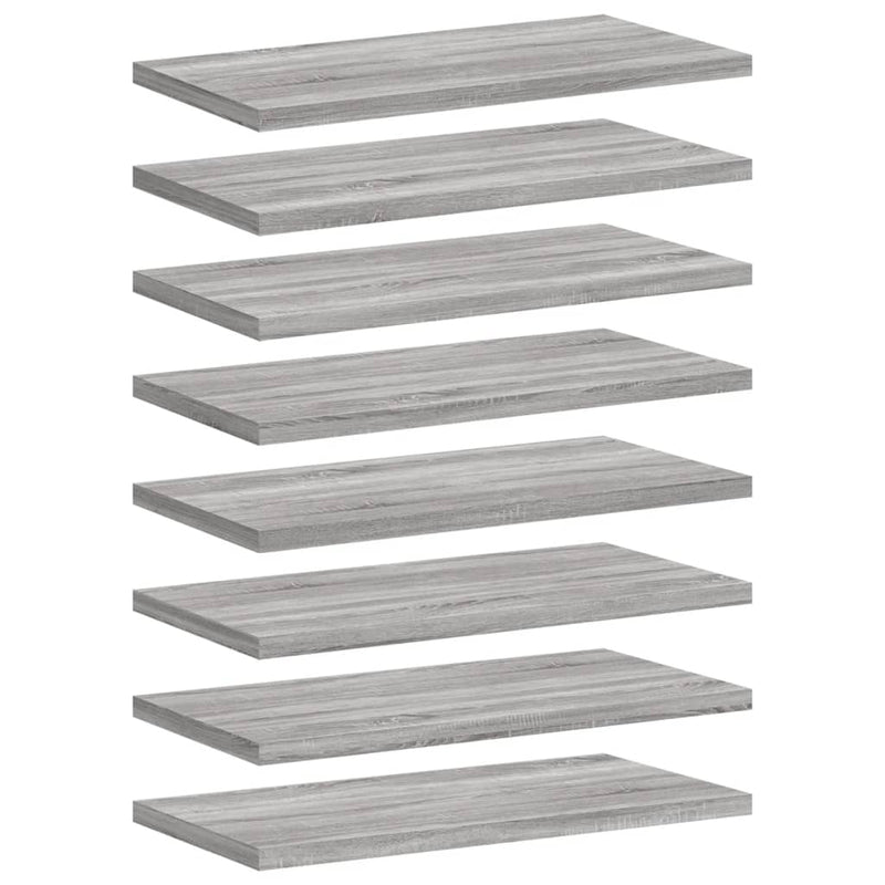 Wandschappen 8 st 40x20x1,5 cm bewerkt hout grijs sonoma eiken