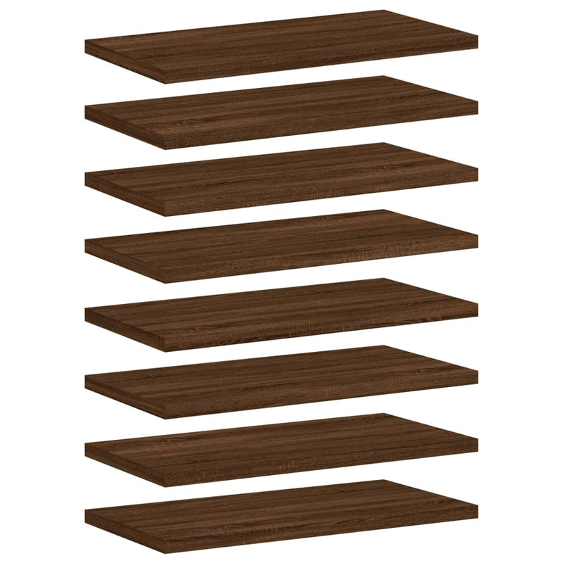 Wandschappen 8 st 40x20x1,5 cm bewerkt hout bruineikenkleurig