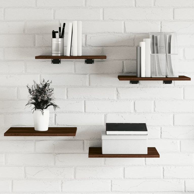 Wandschappen 4 st 40x30x1,5 cm bewerkt hout bruineikenkleurig
