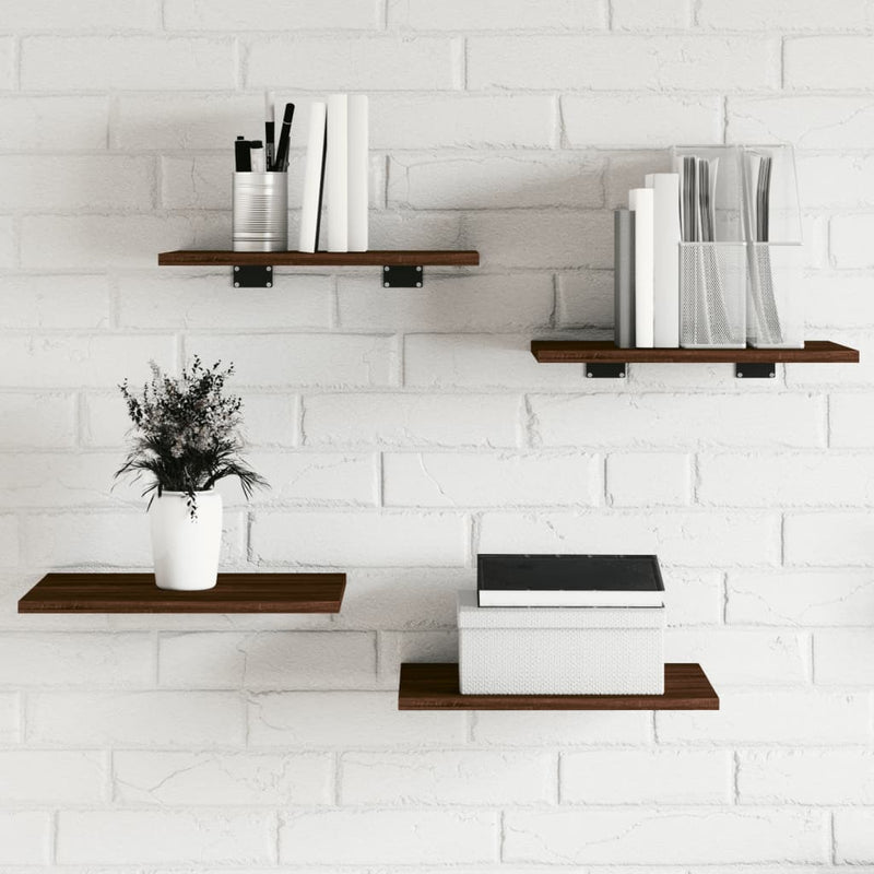 Wandschappen 4 st 40x30x1,5 cm bewerkt hout bruineikenkleurig