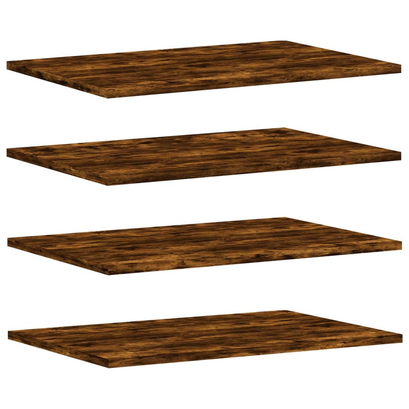 Wandschappen 4 st 60x40x1,5 cm bewerkt hout gerookt eikenkleur
