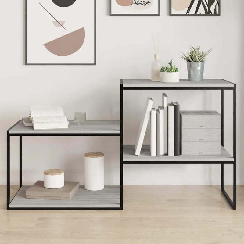 Wandschappen 4 st 60x40x1,5 cm bewerkt hout grijs sonoma eiken