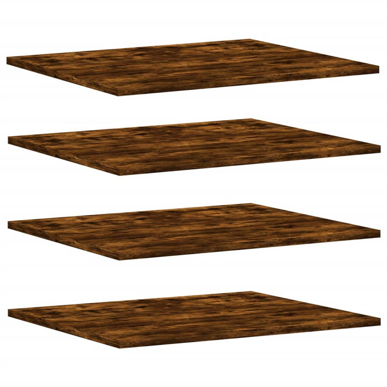 Wandschappen 4 st 60x50x1,5 cm bewerkt hout gerookt eikenkleur