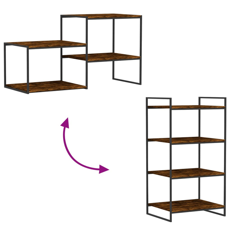 Wandschappen 4 st 60x50x1,5 cm bewerkt hout gerookt eikenkleur