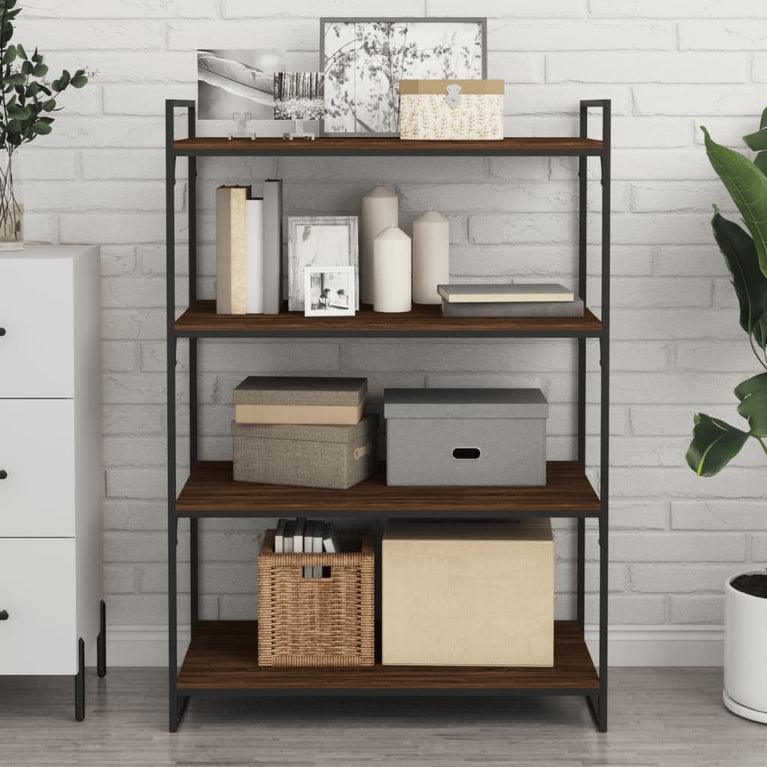 Wandschappen 4 st 80x40x1,5 cm bewerkt hout bruineikenkleurig