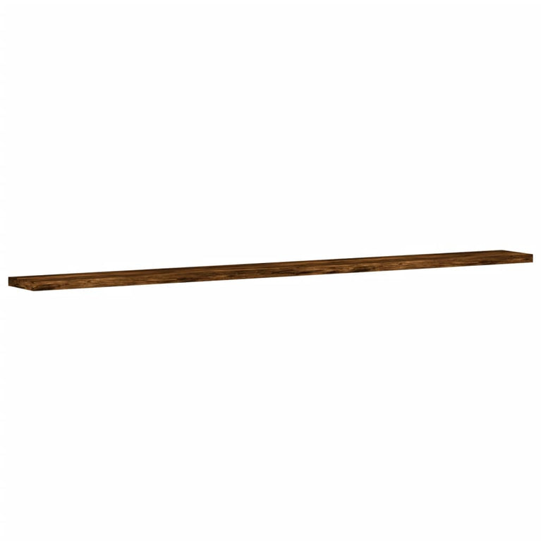 Wandschappen 4 st 100x10x1,5 cm bewerkt hout gerookt eikenkleur