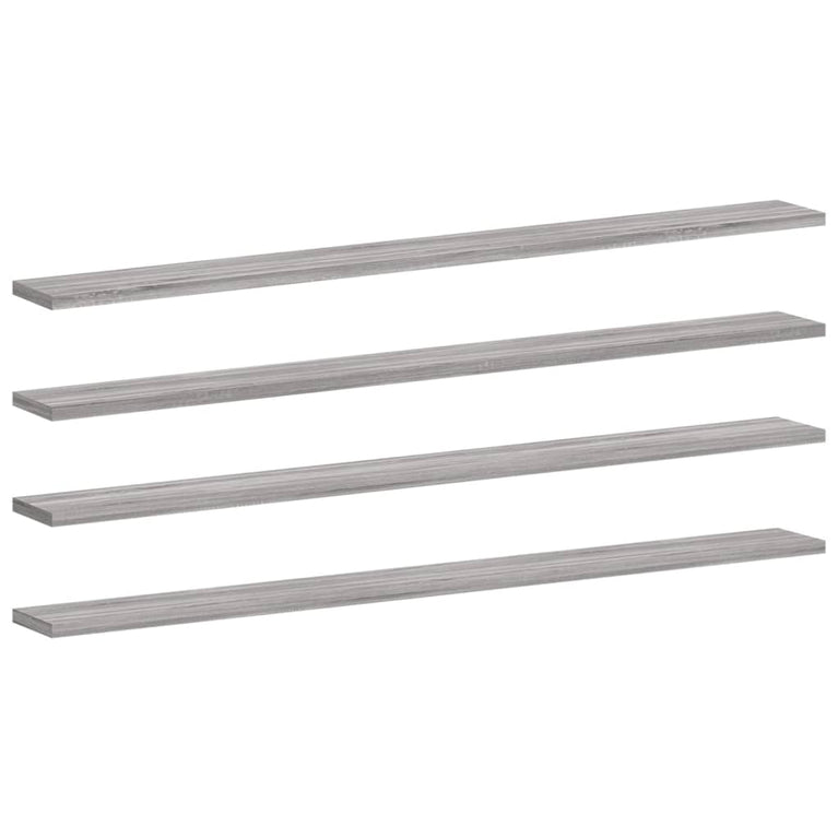 Wandschappen 4 st 100x10x1,5 cm bewerkt hout grijs sonoma eiken